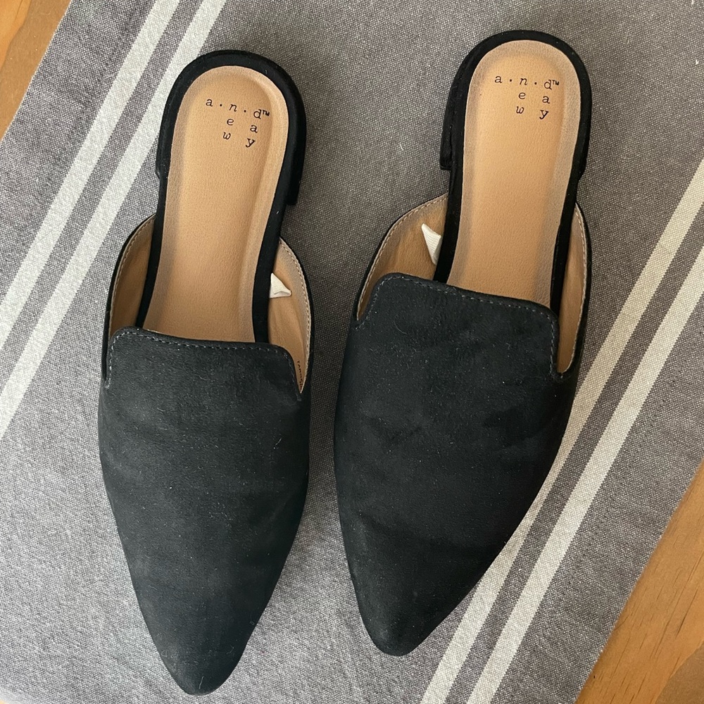 Like New Faux Suede Mules
